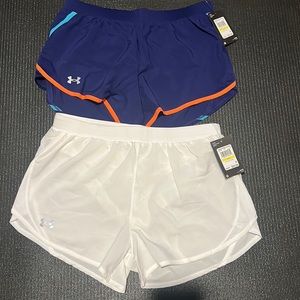 Lot of 2 Under Armour Womens Fly By 2.0 Running Shorts - size Medium - NWT